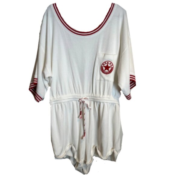 White and Red Women's Jumpsuit - Picture 5 of 15